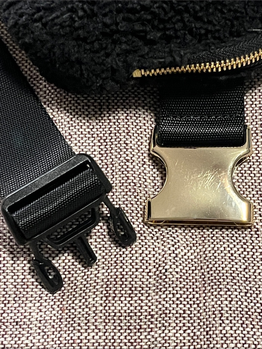 lululemon Black Sherpa Fur Crossbody Bag with Gold Hardware - Picture 8 of 8